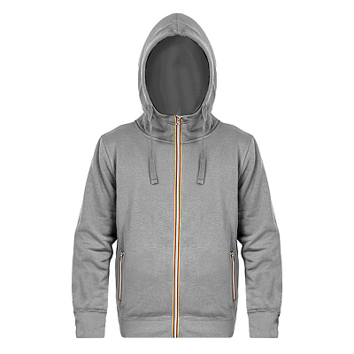 Толстовка худи на молнии с начесом LAS VEGAS MAN 280 (Серый меланж)