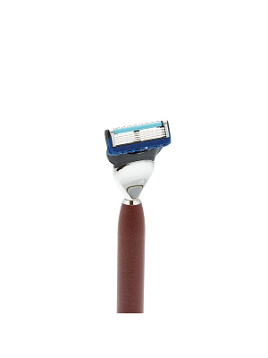 Бритвенный набор IL Ceppo: станок, помазок, подставка, красно-черный матовый цвет