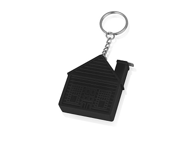 Брелок-рулетка Домик, 1м (Чёрный)