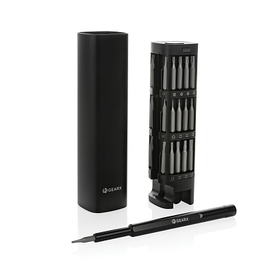 Набор прецизионных отверток Gear X из переработанного алюминия RCS, 46 шт. (Черный;)