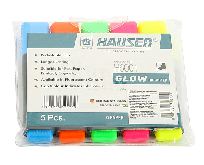 Набор: Текстовыделитель Hauser Glow - 5шт