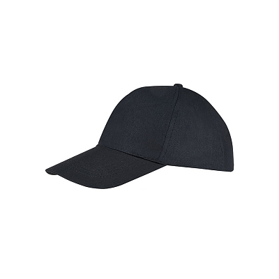 Бейсболка BUZZ, 5 клиньев, застежка на липучке (Чёрный)