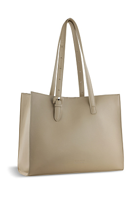 Бизнес-сумка женская наплечная BUGATTI Luna , полиуретан, 40,5 x 14 x 30,5 см (Бежевая)