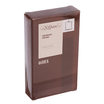 Фляга S.Quire 0,27 л, сталь+искусственная кожа, бело-сине-красная