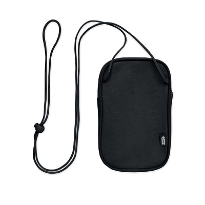 RPET cross body travel pouch (Чёрный)