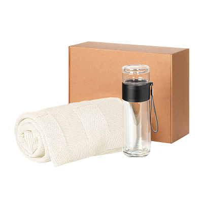 Подарочный набор Terso, Cella  (плед, термобутылка) (Бежевый)