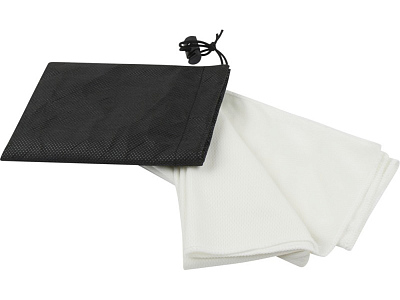 Полотенце спортивное Lucas из переработанного полиэстера, 30х80 см (Белый)