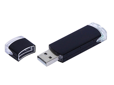 USB 2.0- флешка промо на 8 Гб прямоугольной классической формы (Чёрный)