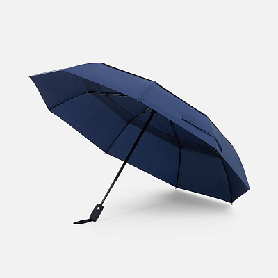 Складной зонт Dome Double с двойным куполом, темно-синий (Тёмно-синий)