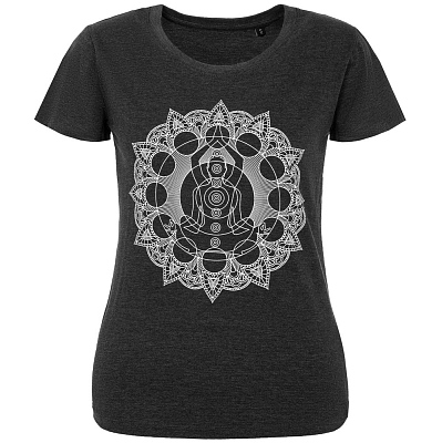 Футболка женская Chakraday, черный меланж (Чёрный)