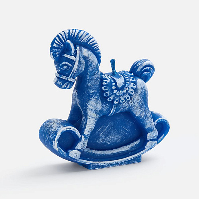 Свеча фигурная «Лошадка-качалка», синяя (Синий)