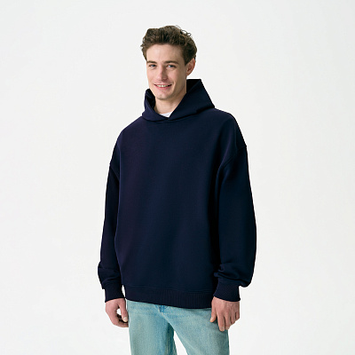 Худи оверсайз унисекс Фьюжн (Fusion), темно-синий, размер 3XL/4XL (Синий)