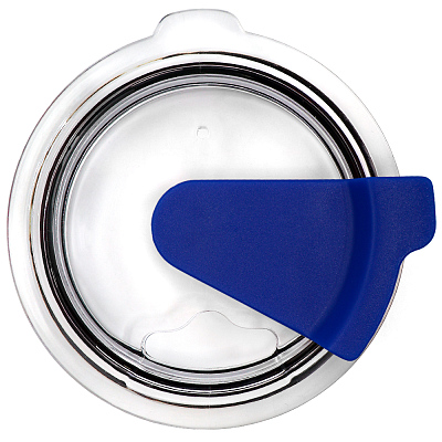 Кружка с крышкой Velvet Duo, софт-тач, тёмно-серая/синяя