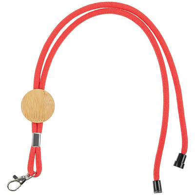 Шнурок для бейджа Tube Wood  (Красный)