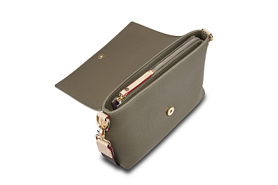 Сумка наплечная женская BUGATTI Ella, оливковая, полиуретан, 27х9х20,5 см