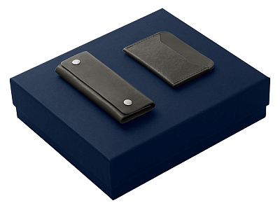 Подарочный набор Long River: картхолдер, ключница (Черный/синий) Подарочный набор Long River: картхолдер, ключница (Черный/синий)