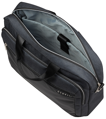 Портфель мужской BUGATTI Sera, антрацитовый, полиэстер, 40х11х34 см, 15 л