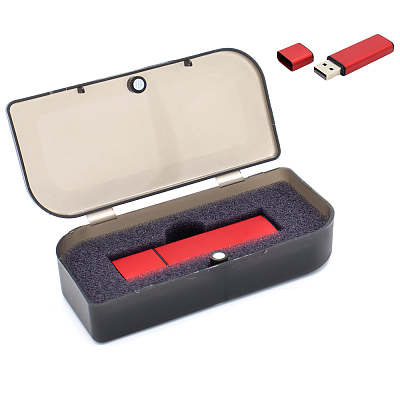 Флешка Loon 16 Гб в футляре, красная (Красный)