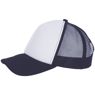 Бейсболка Bubble, темно-синяя с белым (Тёмно-синий)