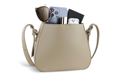 Сумка женская наплечная BUGATTI Luna, бежевая, полиуретан, 23 x 7,5 x 19,5 см