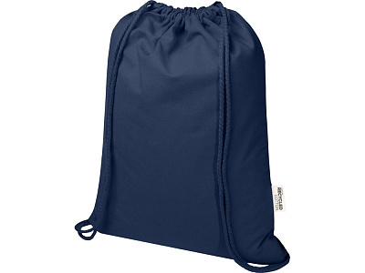 Рюкзак-мешок Орегон Блэнд из переработанного хлопка 140 г/м2 (Тёмно-синий)