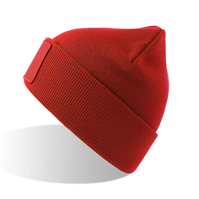 Шапка вязаная  двойная Wind-S с патчем (Красный)