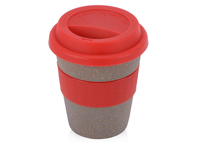 Стакан из бамбукового волокна Café (Серо-коричневый/красный)