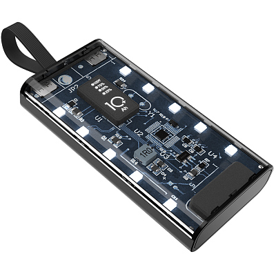 Внешний аккумулятор Wonder с фонариком, 10000 mAh (Чёрный)