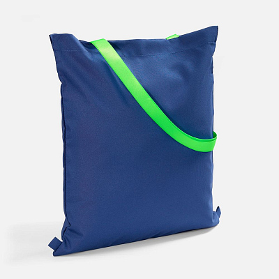 Шопер B3  с зелеными ручками (Синий)