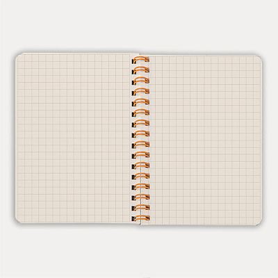 Блокнот на двойной пружине HELIX MINI, 105 х 150  мм, черный с оранжевым, блок в клетку