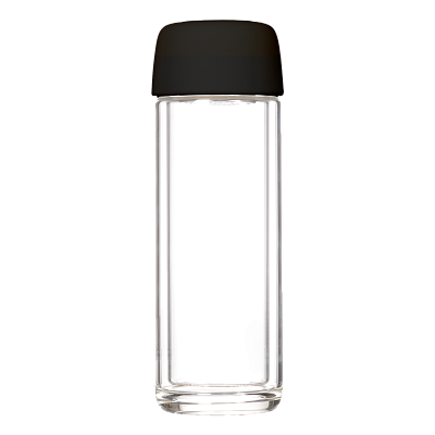 Бутылка стеклянная с двойными стенками Bianca, черная (Чёрный)