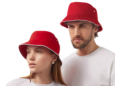 Панама Hanoi, унисекс (Красный, белый)