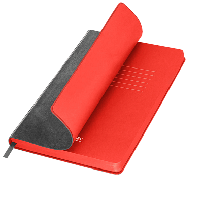 Ежедневник River side недатированный, серый/красный (без упаковки, без стикера) (Серый, красный, бежевый)