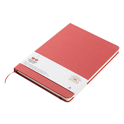 Блокнот из растительного сырья Tutti Frutti в твёрдом переплёте, вишнёвый (Вишневый)