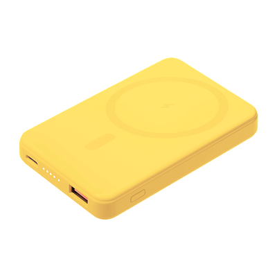 Внешний аккумулятор Ларго PD (Largo PD) 5000mAh с функцией беспроводной зарядки 15W  (Желтый)