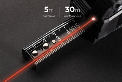 Рулетка 5 м Gear X с лазерным дальномером 30 м