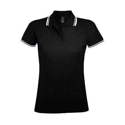 Поло женское PASADENA WOMEN 200 (Черный, белый)