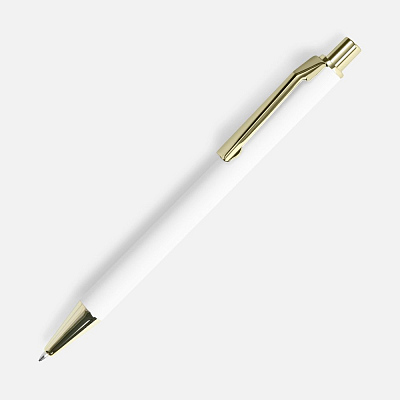 Ручка шариковая Lobby Soft Touch Gold, белая (Белый)