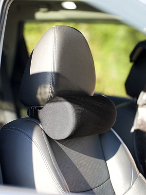 Подушка автомобильная на подголовник Roadie, черная (Чёрный)