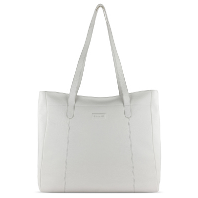 Сумка дорожная женская BUGATTI Elsa, белая, воловья кожа/полиэстер, 57х15х37 см