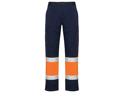Брюки Naos со светоотражающими полосами, мужские (Синий нэйви/неоновый оранжевый)