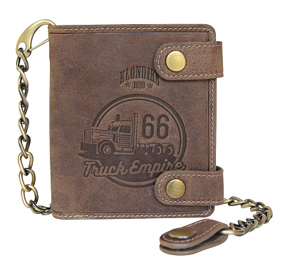 Бумажник KLONDIKE «Tim Truck», натуральная кожа в светло-коричневом цвете, 11,5 х 12,5 х 3 см (Коричневый)