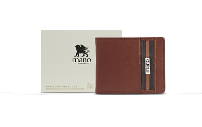 Бумажник Mano "Don Leonardo", с RFID защитой, натуральная кожа в коньячном цвете, 10,5 х 2 х 8,5 см