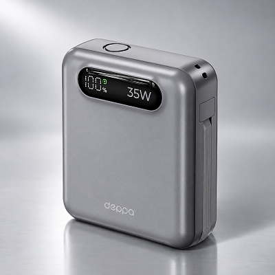 Внешний АКБ NRG Turbo Cable 10000 mAh, 35Вт (Графит)