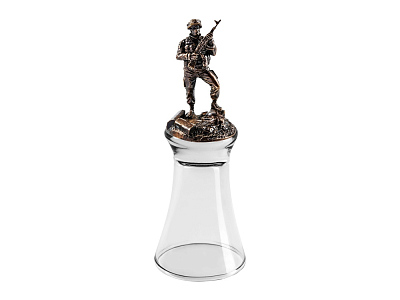 Подарочная стопка-чарка армейская (Прозрачный/бронзовый)