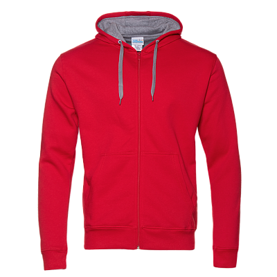 Толстовка мужская STAN с капюшоном на молнии футер с начёсом 280, 17 (Красный)