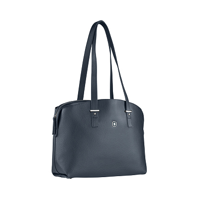 Сумка женская WENGER RosaElli с карманом для ноутбука 14", синяя, полиэстер, 37 x29x19 см