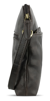 Сумка через плечо KLONDIKE MOUNTAIN «Ada», натуральная кожа в темно-коричневом цвете, 21x22x4,5 см