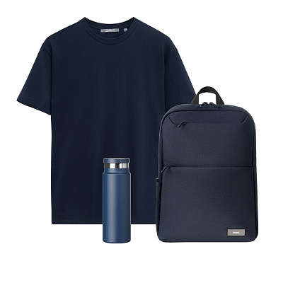 Набор с одеждой Крис (KRIS) (футболка, рюкзак, бутылка),синий, M (Синий)