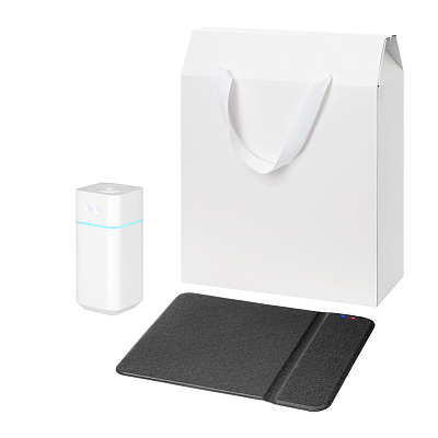 Подарочный набор Cloud NEO, Ноnor, черный (увлажнитель воздуха, зарядное устройство) (Белый, черный)